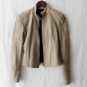 Calvin Klein Women 2 Suede Leather Moto Jacket